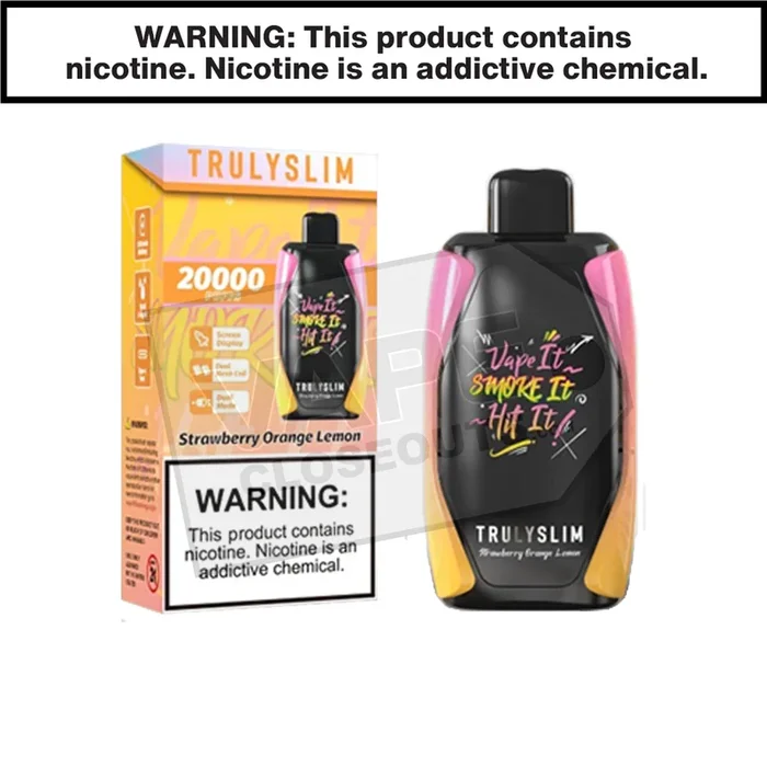 Strawberry Orange Lemon Truly Bar Trulyslim 20k Disposable Vape