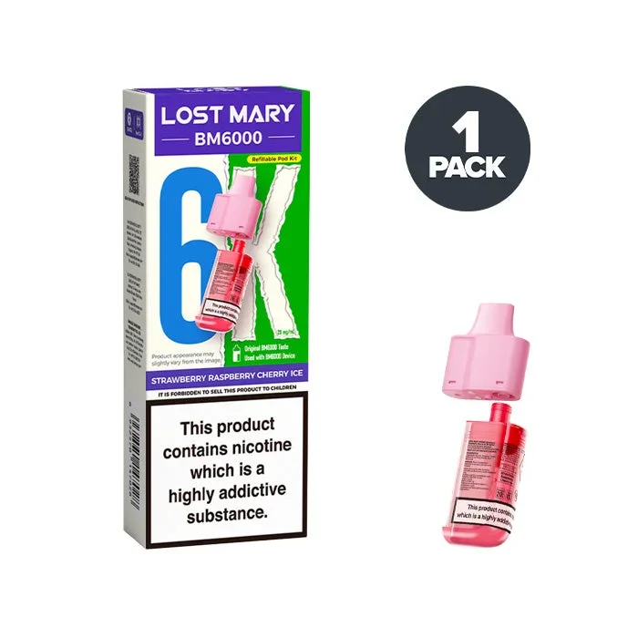 Strawberry Raspberry Cherry Ice Lost Mary BM6000 Refill Pack