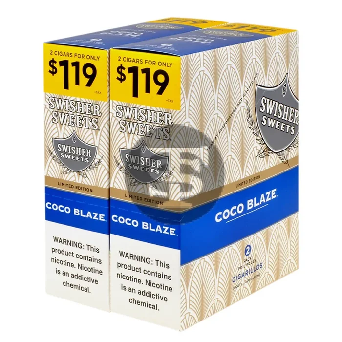 Swisher Sweets Cigarillos $1.19 Pre Priced 30 Packs of 2 Cigars Coco Blaze