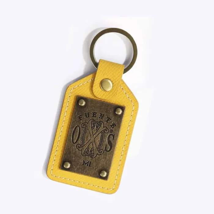 The OpusX Society Yellow Leather Keychain