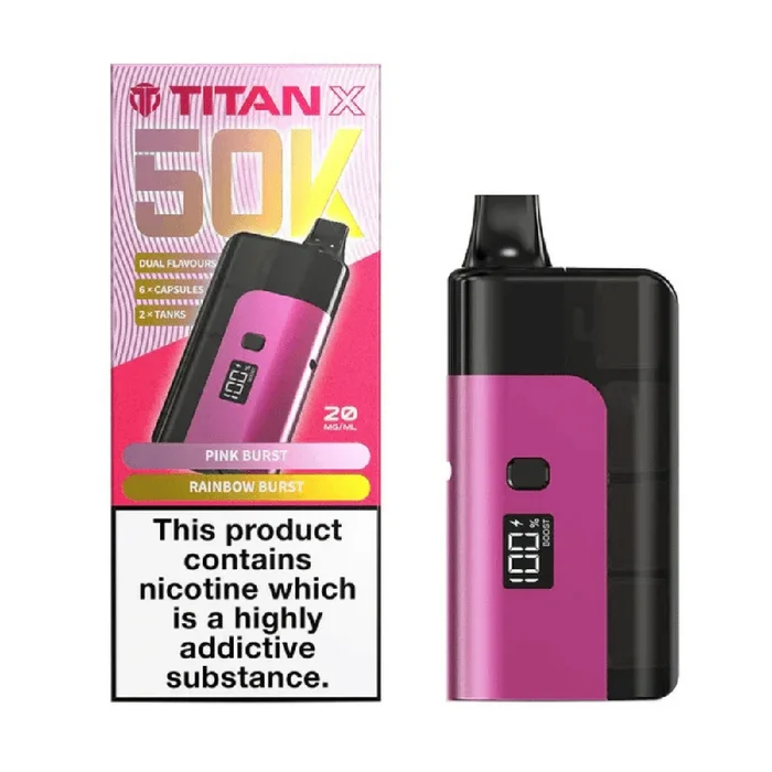 Titan X 50k Prefilled Vape Kit Pink Burst / Rainbow Burst