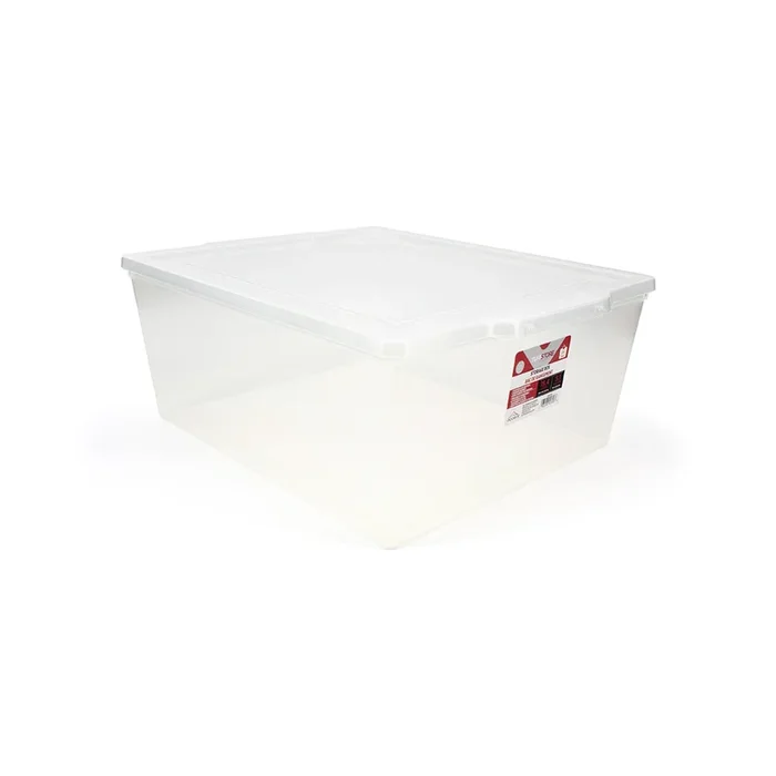 Tuffstore Clear Tote With Lid, 19.4-L.