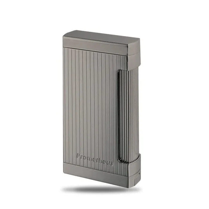 Ultimo X Gun Metal Triple Torch Lighter with Vertical Line Design