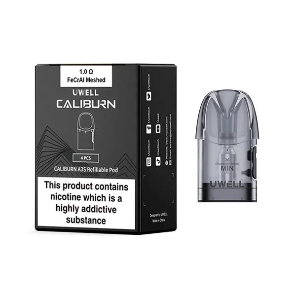 Uwell Caliburn A3S Replacement Pod Cartridges – Pack of 4