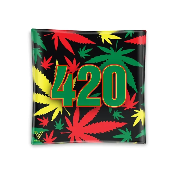 V Syndicate 420 Rasta Blazin’ Glass Ashtray