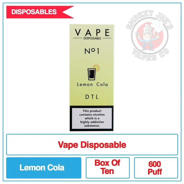 Vape Disposable – Lemon Cola – 20mg – Carton Of Ten