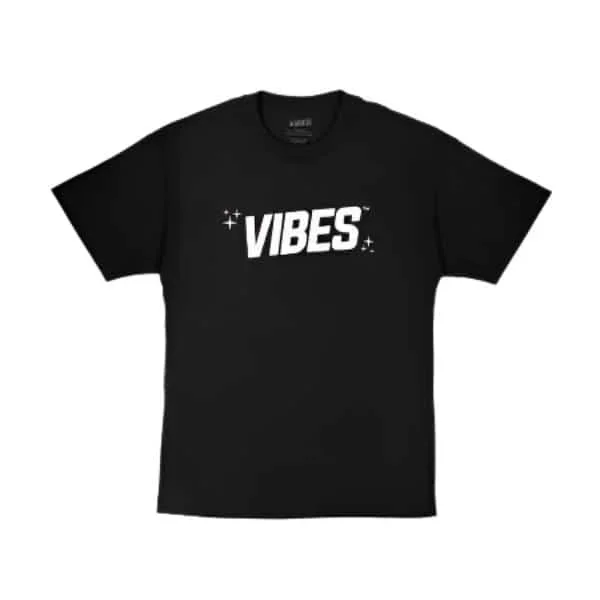 VIBES Black With White Logo T-Shirt 2X-Large