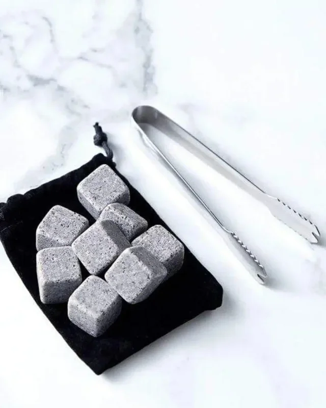 VonShef Set of 2 Whiskey Glasses & Stones Gift Set