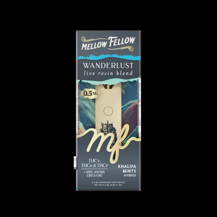 Wanderlust Blend 0.5ml Live Resin Disposable Vape – Khalifa Mints (Hybrid)
