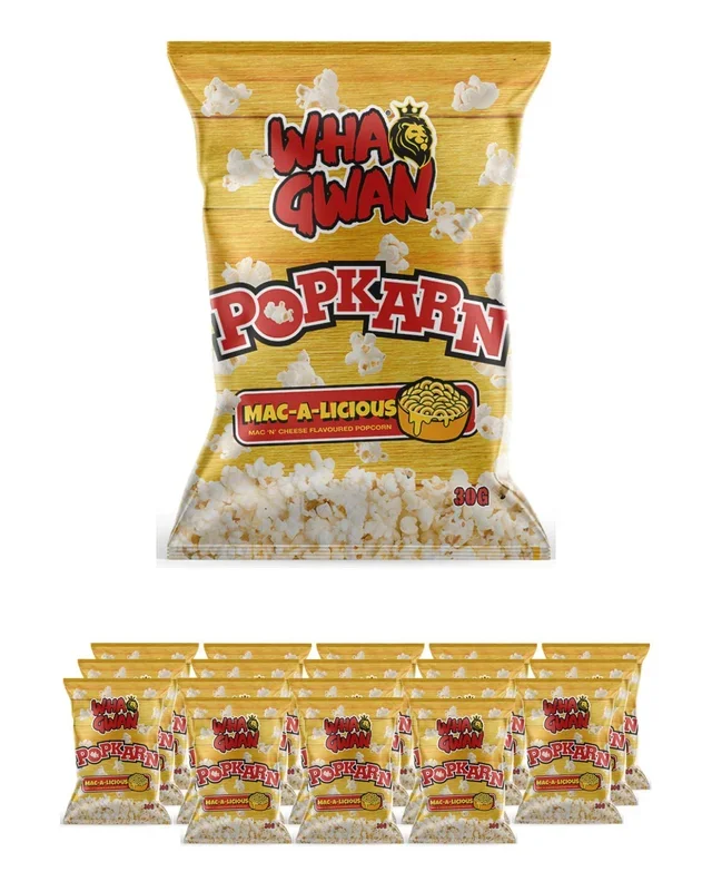 Wha Gwan Popkarn Mac-a-licious Popcorn Multipack, 18 x 25 g