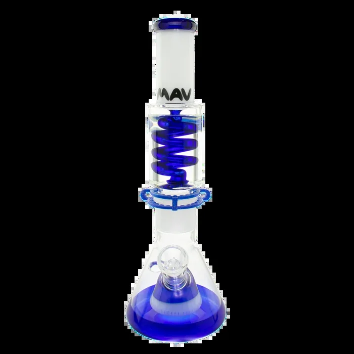 White and Blue Slitted Pyramid Beaker Freezable Coil System