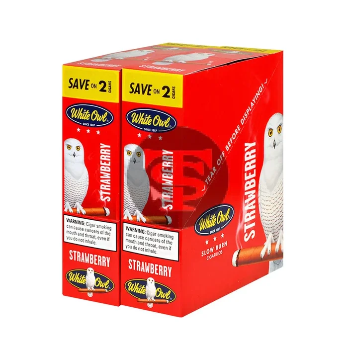 White Owl Cigarillos 30 Packs of 2 Cigars Strawberry