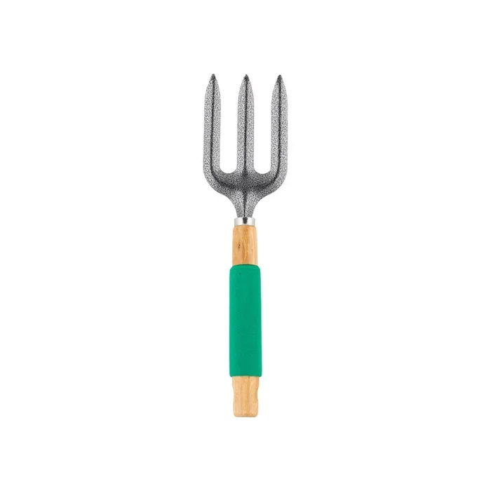 Wooden Gardening Hand Fork – Green