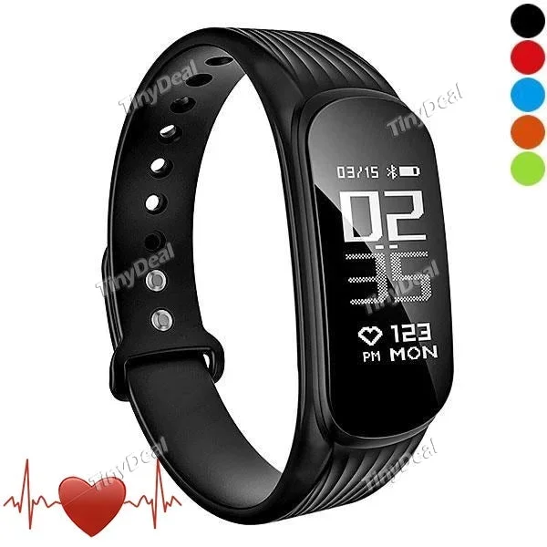 WP112 Smart Wristband 0.96” NRF51822 Processor 24 Hours Real-time Heart Rate Monitor IP67 Waterproof Sports Fitness Tracker