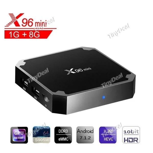 X96 Mini Android 7.1 TV BOX 1GB 8GB Amlogic S905W Quad Core Suppot H.265 UHD 4K 2.4GHz WiFi Set-top Box