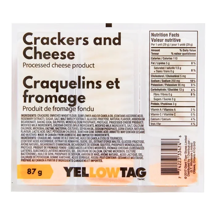 YellowTag Cheese and Crackers 3pk. – 87g