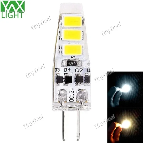 YWXLight Silicone Light G4 12V 3W 250LM 360° 6-LED SMD 5730 LED COB Bulbs – Warm White Natural White