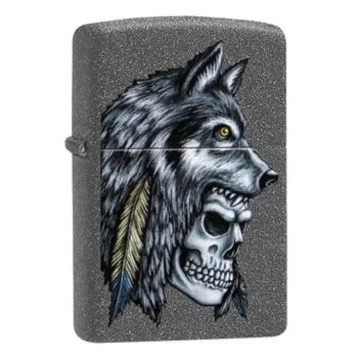 Zippo 29863 WOLF SKULL FEATHER